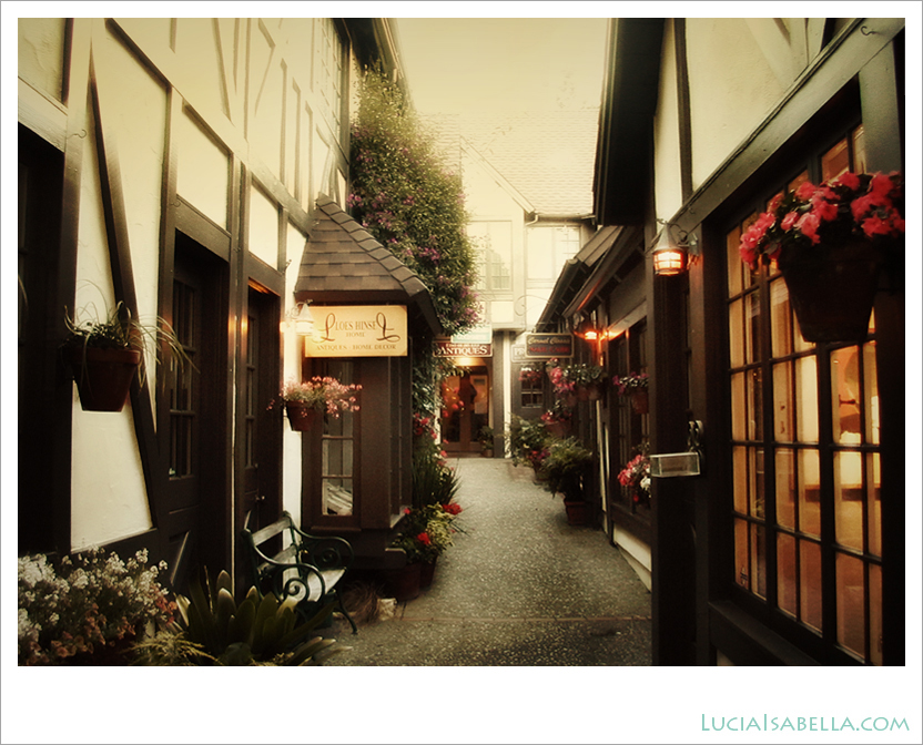 Carmel-village-shops-alleyway-painting