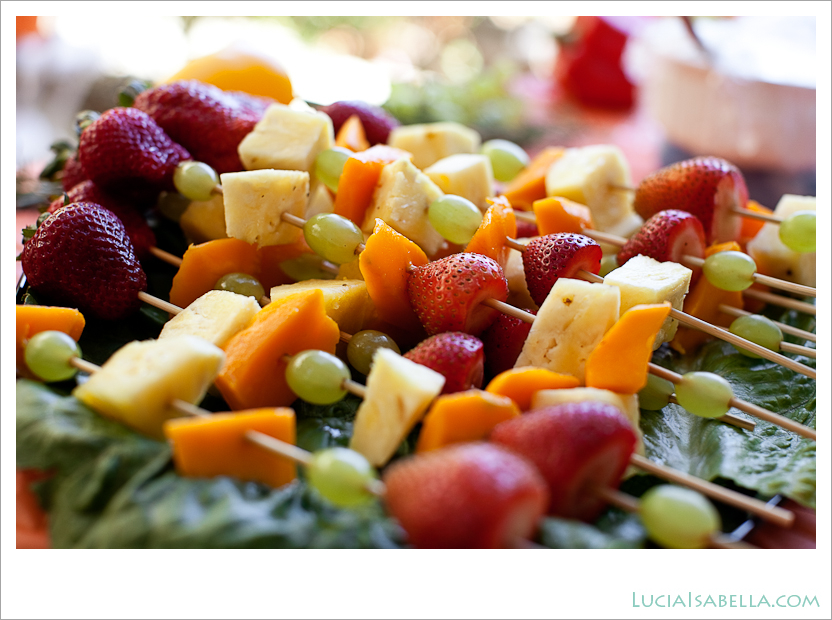 Party Food Fruit Skewers Closeup